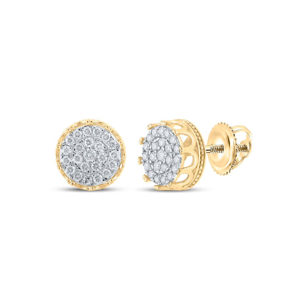 3/4CTW-DIA NK CROWN ROUND SHAPE EARRING