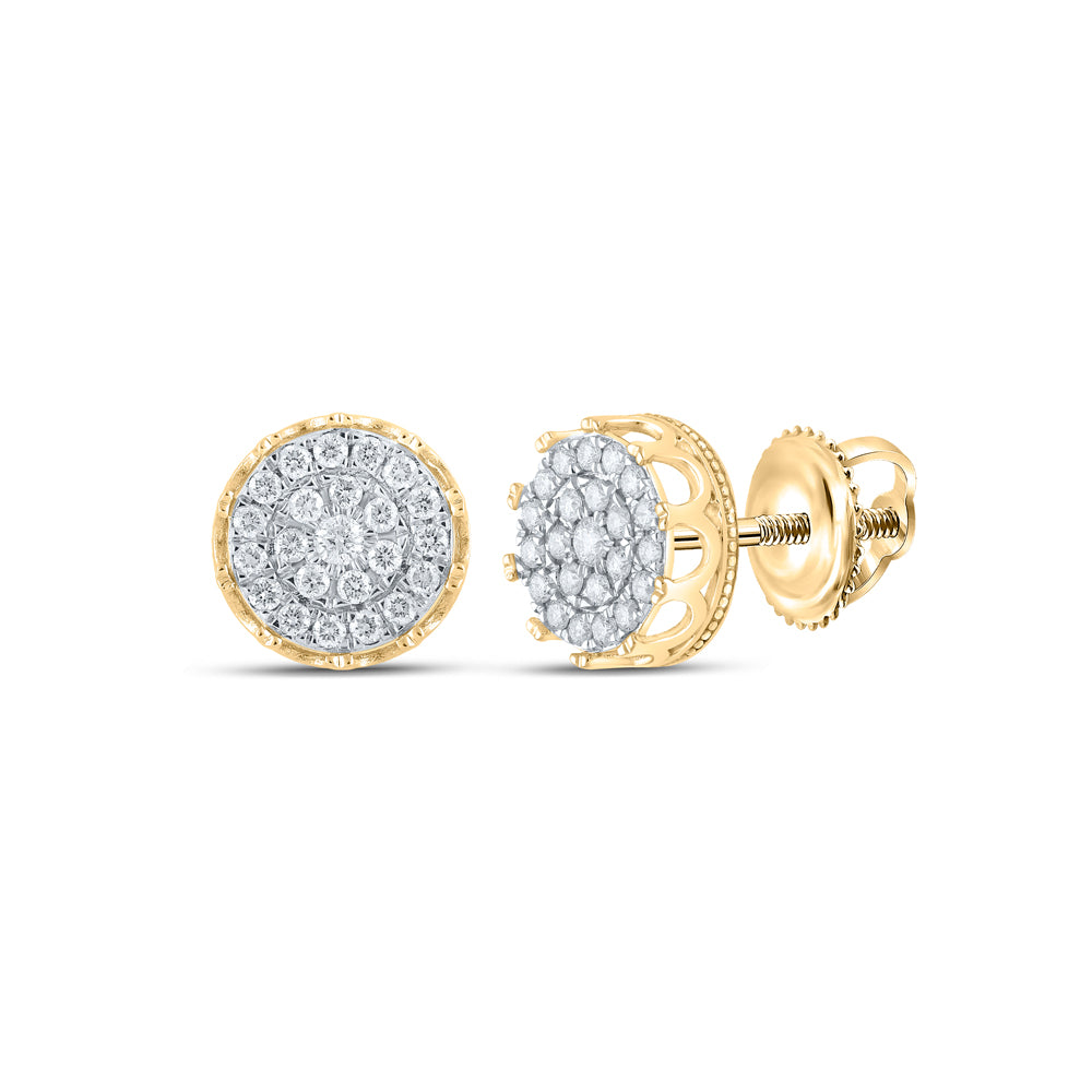 1CTW-DIA NK CROWN ROUND SHAPE EARRING
