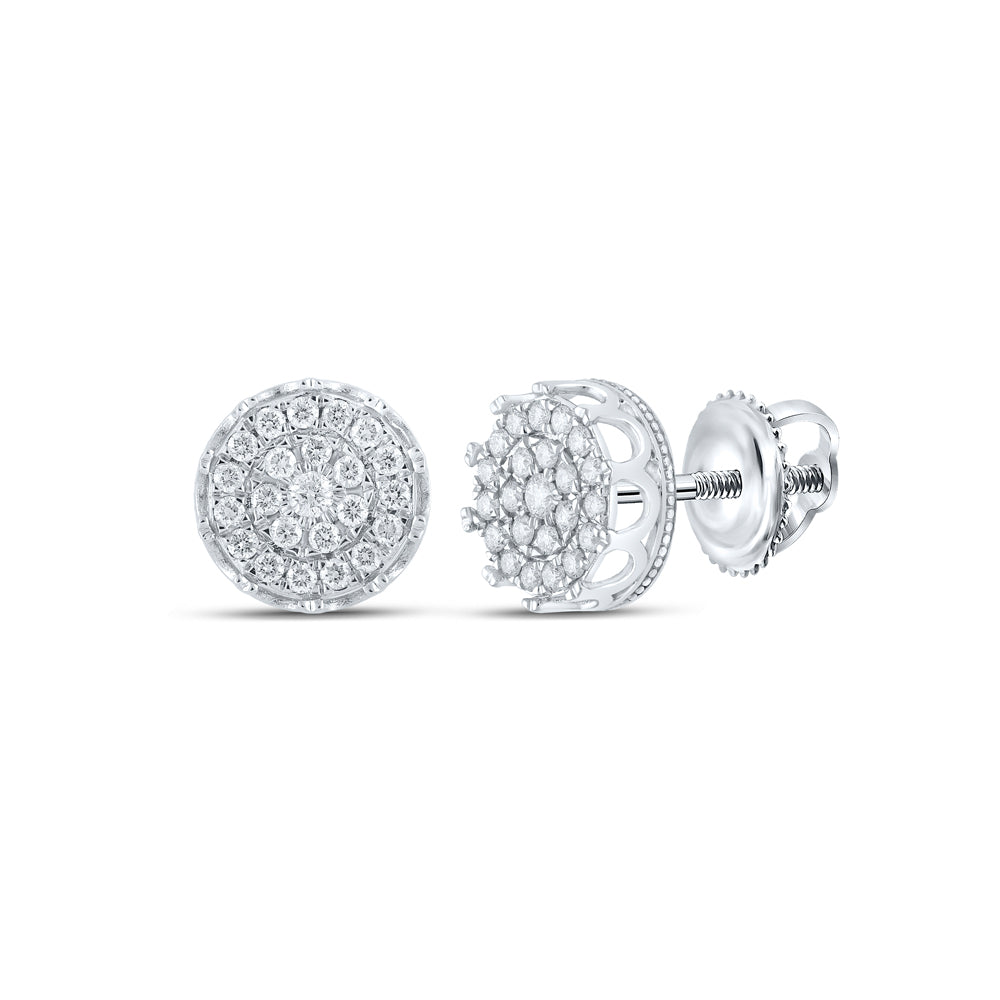 1CTW-DIA NK CROWN ROUND SHAPE EARRING