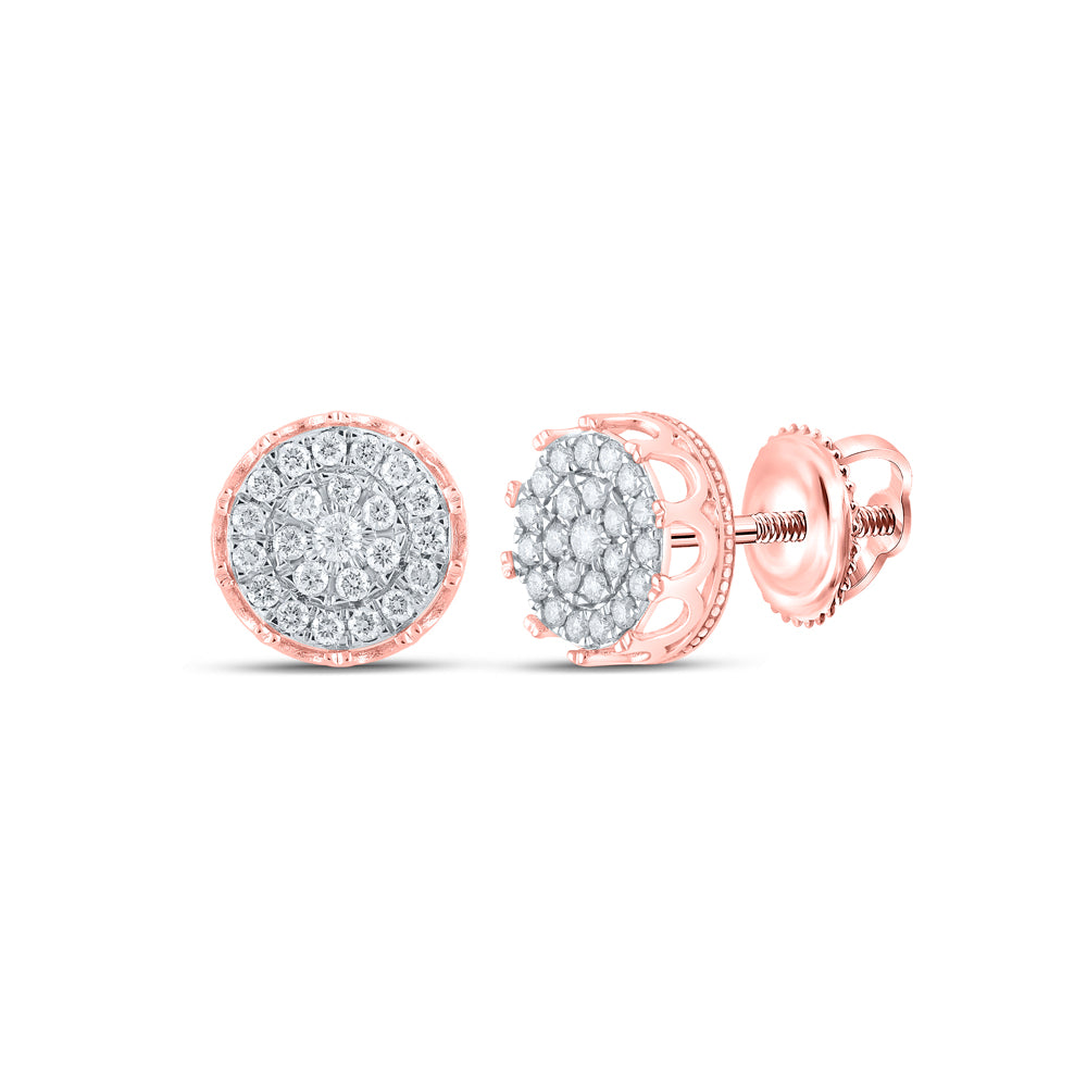 1CTW-DIA NK CROWN ROUND SHAPE EARRING