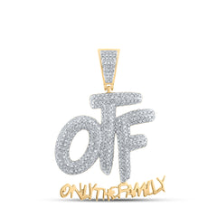 10K Yellow Gold 3/4 CTW-Natural Diamond Otf Mens Charm 4.54 Gram