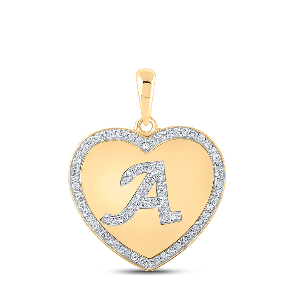1/4CTW-DIA CN INITIAL "A" HEART PENDANT