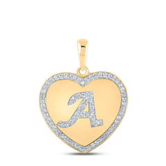 1/4CTW-DIA CN INITIAL "A" HEART PENDANT