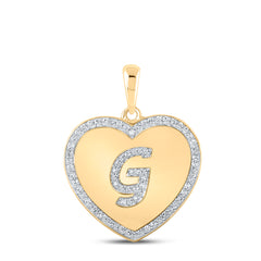 1/4CTW-DIA CN INITIAL "G" HEART PENDANT