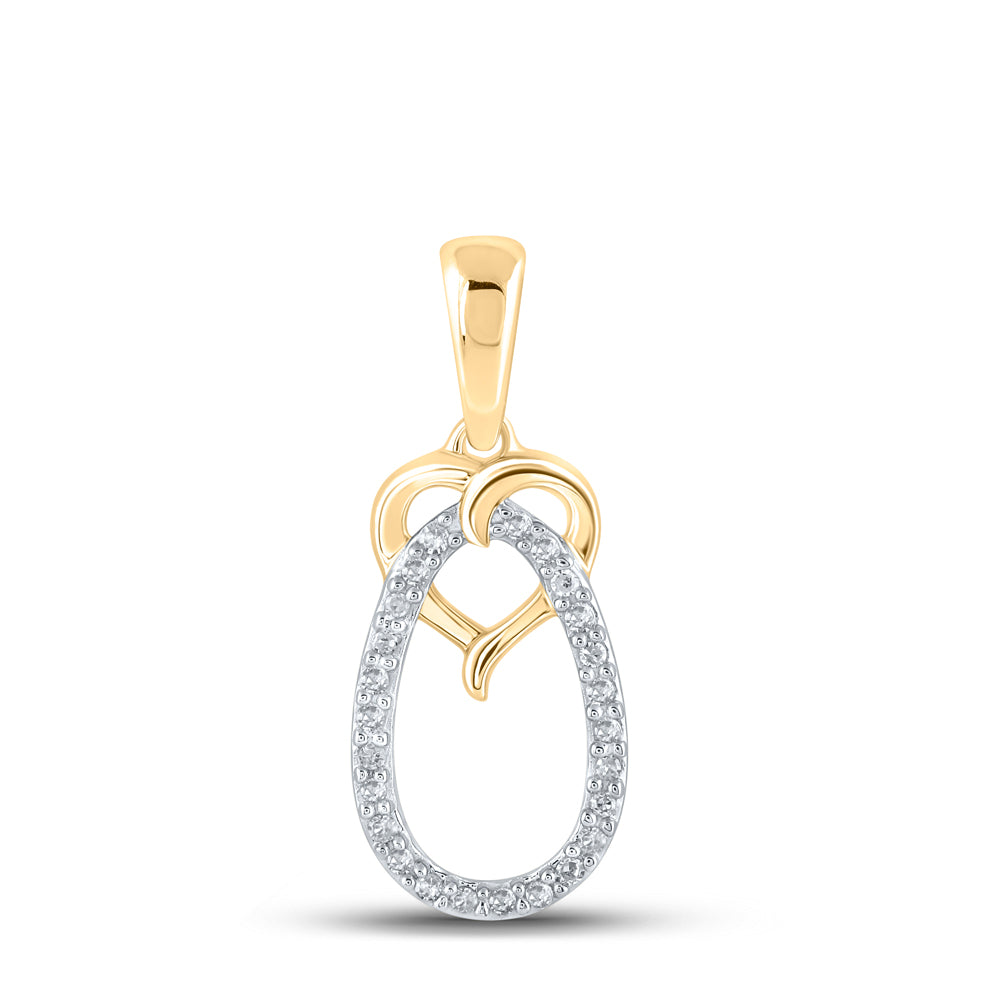 1/12CTW-DIA P1P2 GIFT HEART WITH OVAL PENDANT