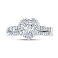 1/3CTW-DIA CN HEART DOUBLE HALO BRIDAL SET