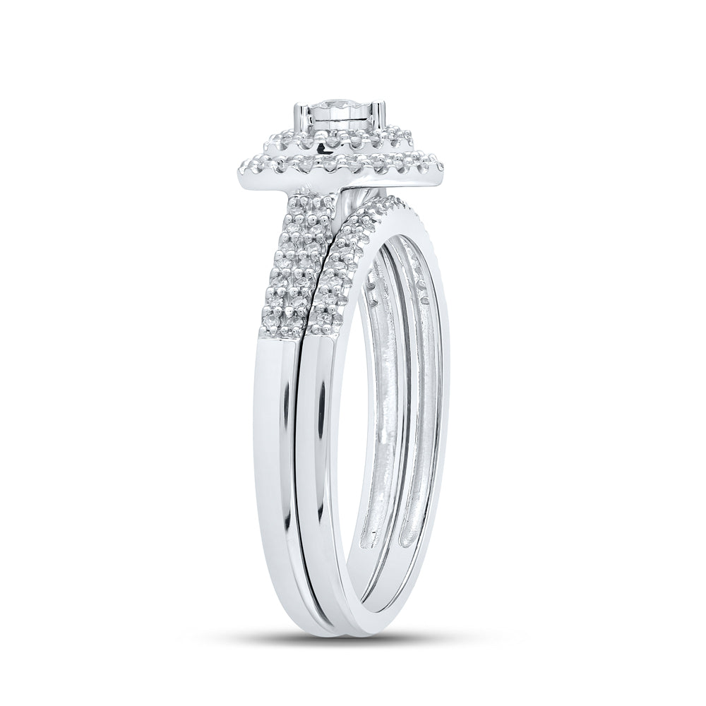 1/3CTW-DIA CN HEART DOUBLE HALO BRIDAL SET
