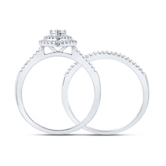 1/3CTW-DIA CN HEART DOUBLE HALO BRIDAL SET