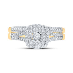 1/4CTW-DIA CN DOUBLE HALO BRIDAL SET