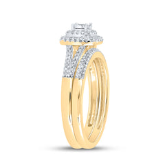 1/4CTW-DIA CN DOUBLE HALO BRIDAL SET