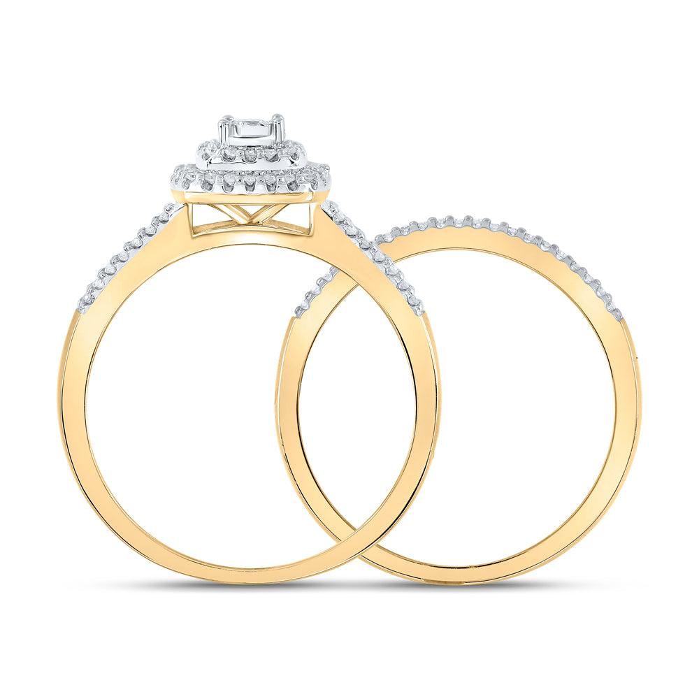1/4CTW-DIA CN DOUBLE HALO BRIDAL SET