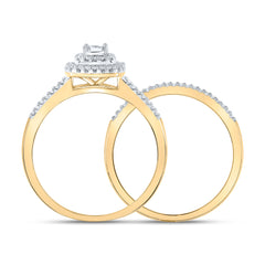 1/4CTW-DIA CN DOUBLE HALO BRIDAL SET