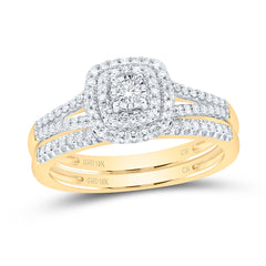 1/4CTW-DIA CN DOUBLE HALO BRIDAL SET