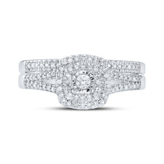 1/4CTW-DIA CN DOUBLE HALO BRIDAL SET