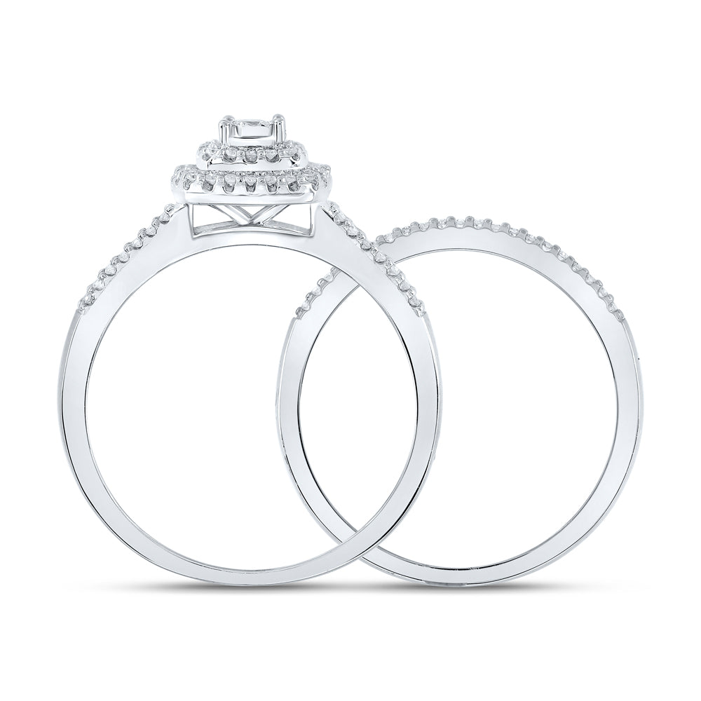1/4CTW-DIA CN DOUBLE HALO BRIDAL SET