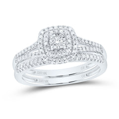 1/4CTW-DIA CN DOUBLE HALO BRIDAL SET