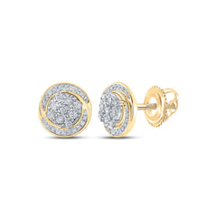 10K Yellow Gold 1/5 CTW-Natural Diamond Fanuk Round Earring 1.3 Gram
