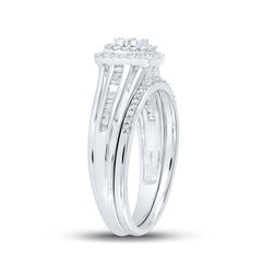 1/4CTW-DIA CN DOUBLE HALO BRIDAL SET