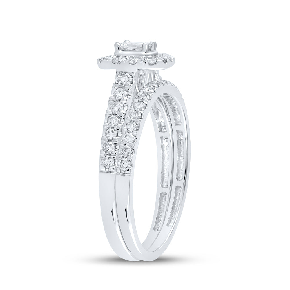 3/4CTW-DIA CN SINGLE HALO BRIDAL SET