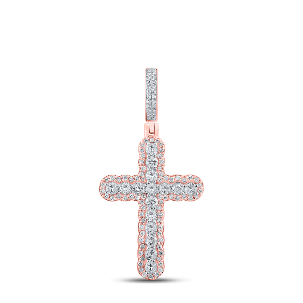 1 1/4CTW-DIA CN CROSS MENS CHARM