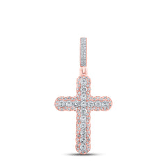 1 1/4CTW-DIA CN CROSS MENS CHARM