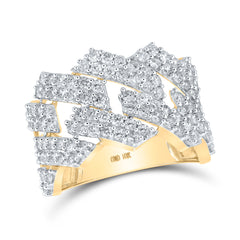 10K Yellow Gold 2 1/3 CTW-Natural Diamond Mens Ring 6.85 Gram