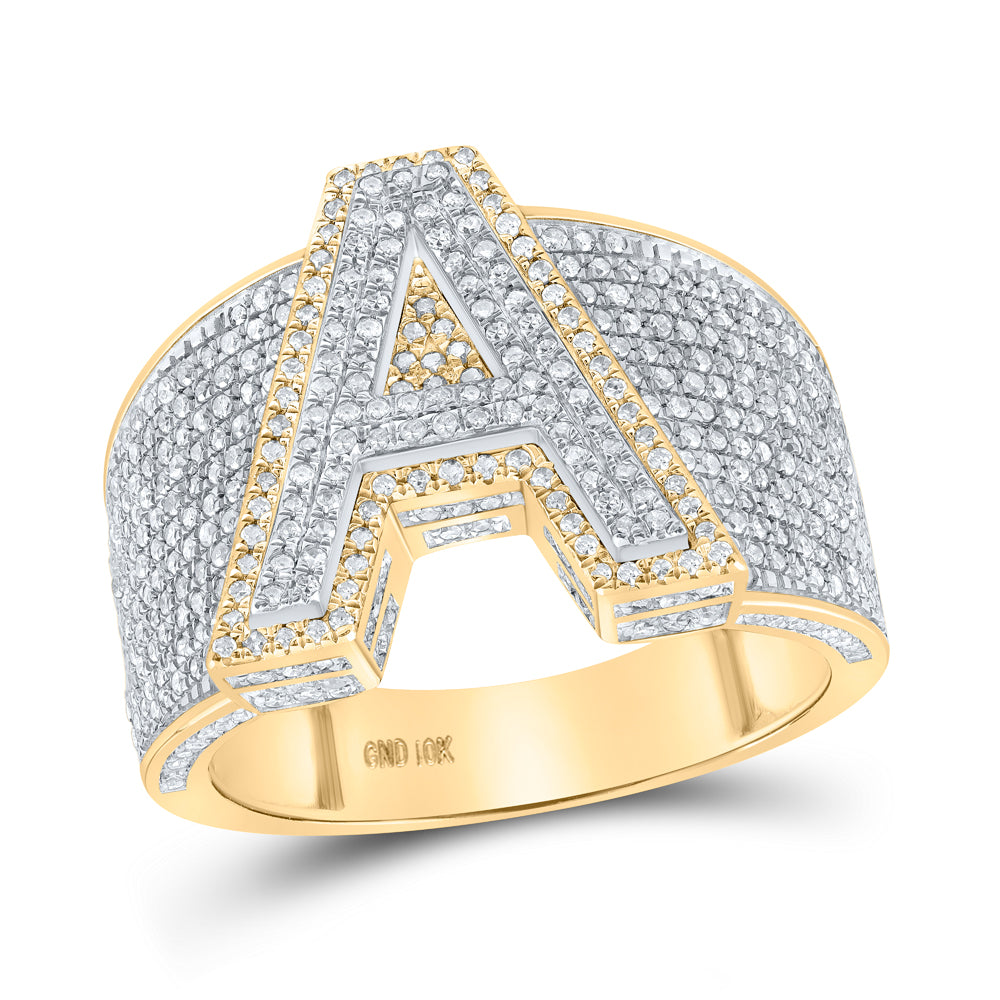 1 1/4CTW-DIA P1P2 INITIAL "A" MENS RING