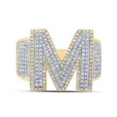 1 1/5CTW-DIA P1P2 INITIAL "M" MENS RING