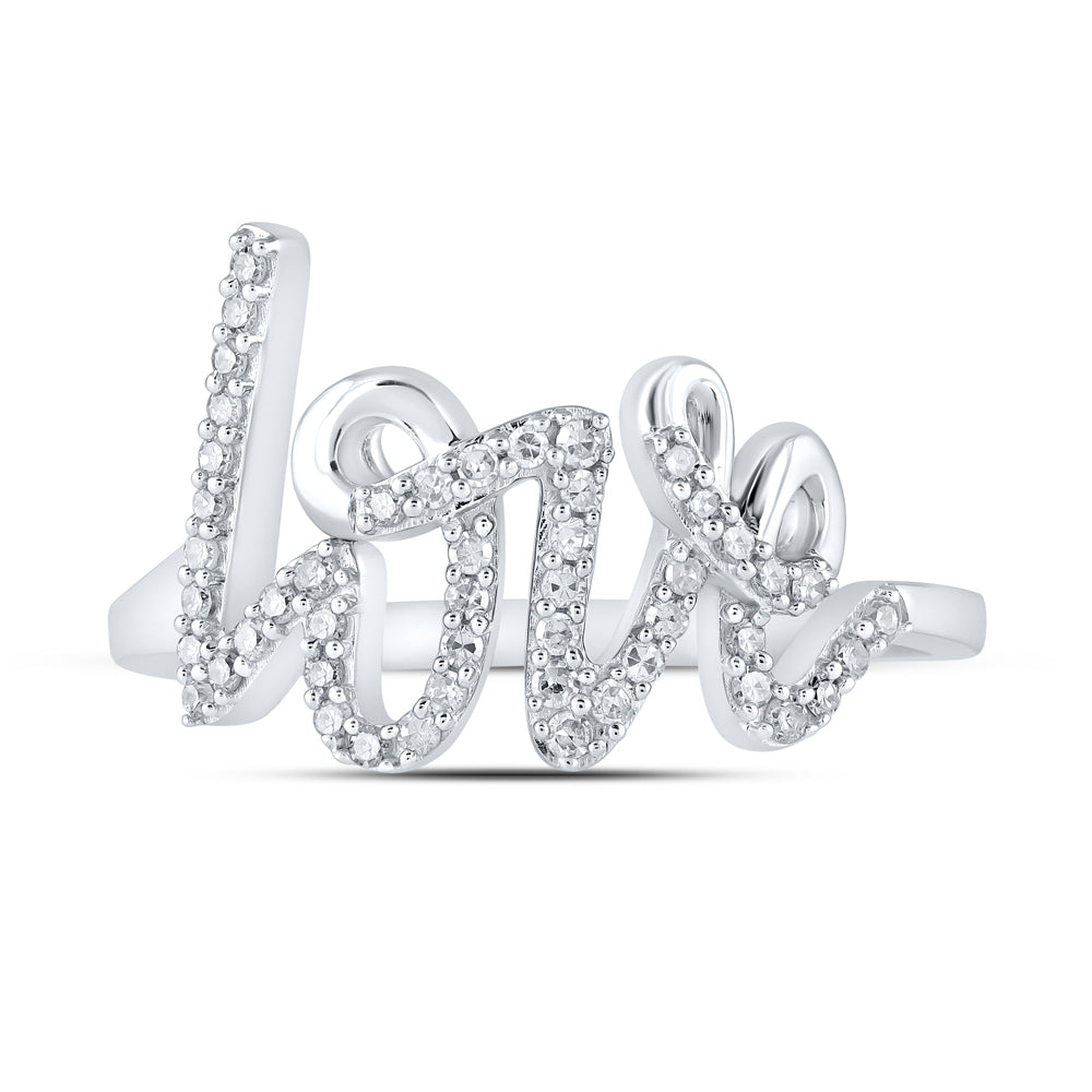 10K White Gold 1/5 CTW-Natural Diamond Gift Love Ring 2.58 Gram