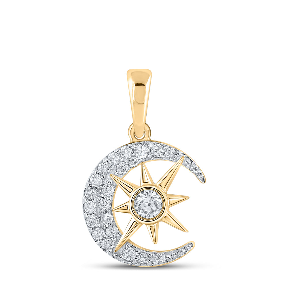 1/4CTW-DIA CN MOON STAR PENDANT