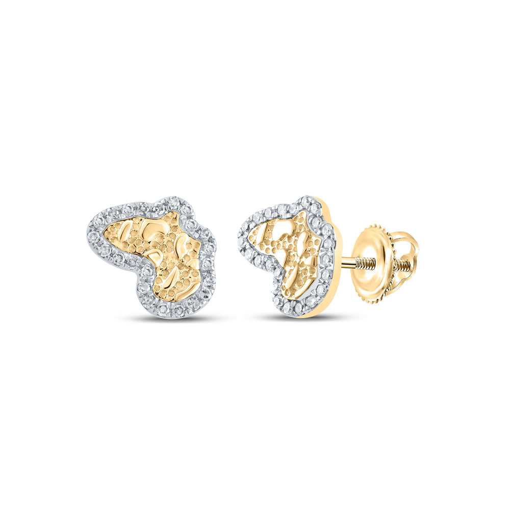 1/10CTW-DIA CN NUGGET EARRING