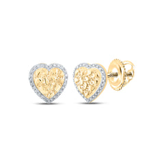 1/10CTW-DIA CN NUGGET HEART EARRING