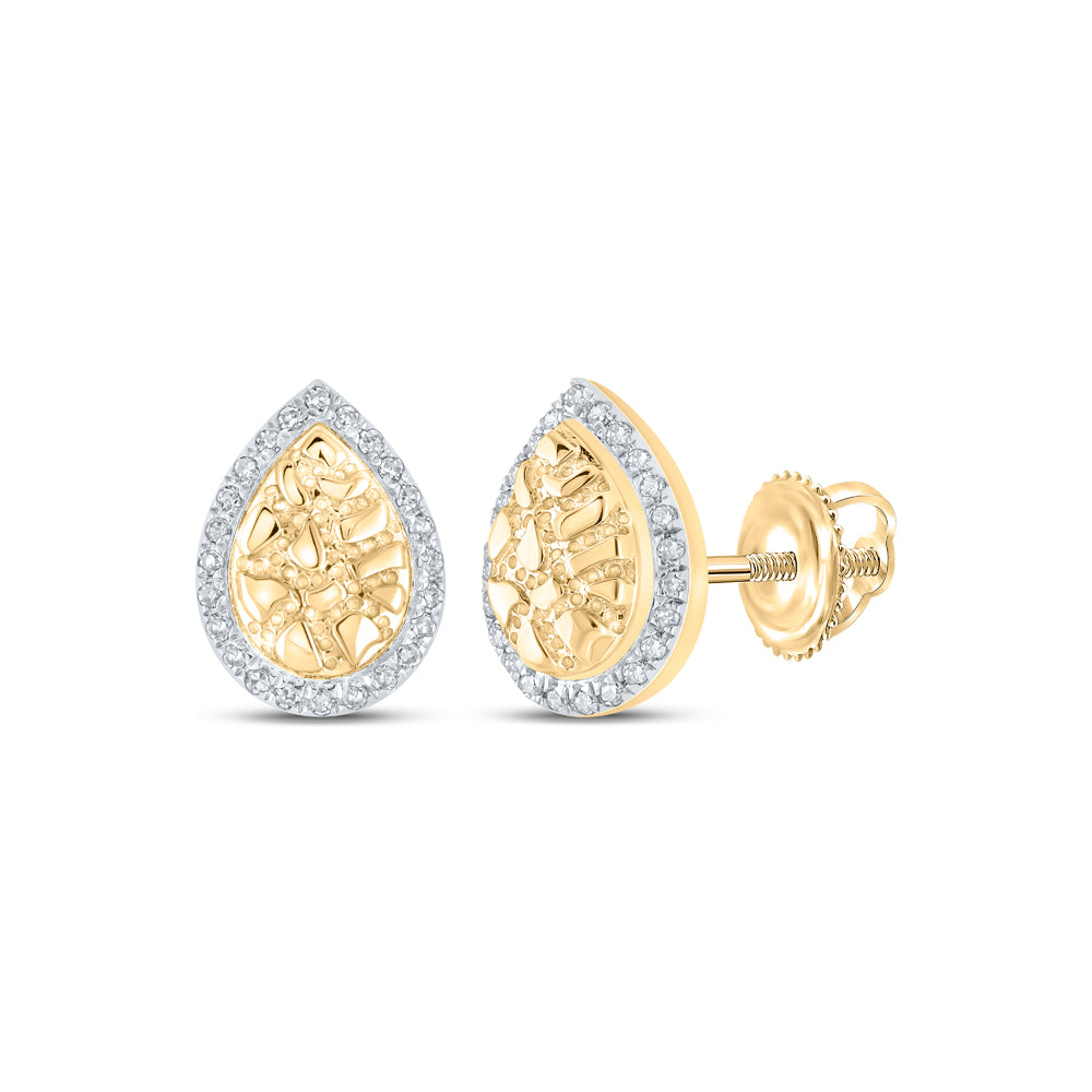 1/10CTW-DIA CN NUGGET GIFT PEAR EARRING