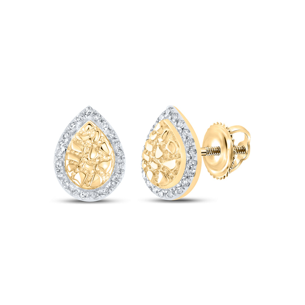 1/10CTW-DIA CN NUGGET GIFT PEAR EARRING