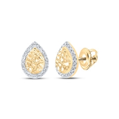 1/10CTW-DIA CN NUGGET GIFT PEAR EARRING