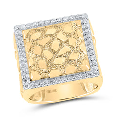 7/8CTW-DIA NK NUGGET MENS RING