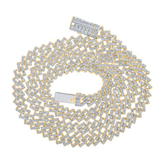 22 1/3 CTW-DIA NK (8.40MM) STRAIGHT CUBAN MENS CHAIN (24 INCH)