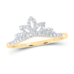 10K Yellow Gold 1/5 CTW-Natural Diamond Crown Enhancer Ring 1.58 Gram