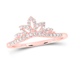 10K Rose Gold 1/5 CTW-Natural Diamond Crown Enhancer Ring 1.64 Gram