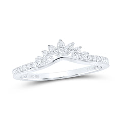 10K White Gold 1/6 CTW-Natural Diamond Crown Enhancer Ring 1.51 Gram