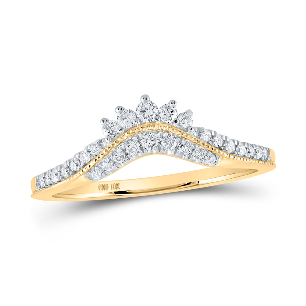 10K Yellow Gold 1/5 CTW-Natural Diamond Crown Enhancer Ring 1.7 Gram