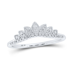 10K White Gold 1/6 CTW-Natural Diamond Crown Enhancer Ring 1.67 Gram
