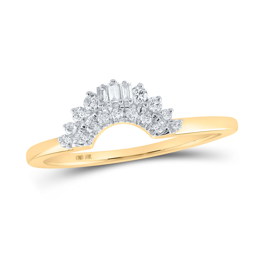 10K Yellow Gold 1/6 CTW-Natural Diamond Crown Enhancer Ring 1.57 Gram