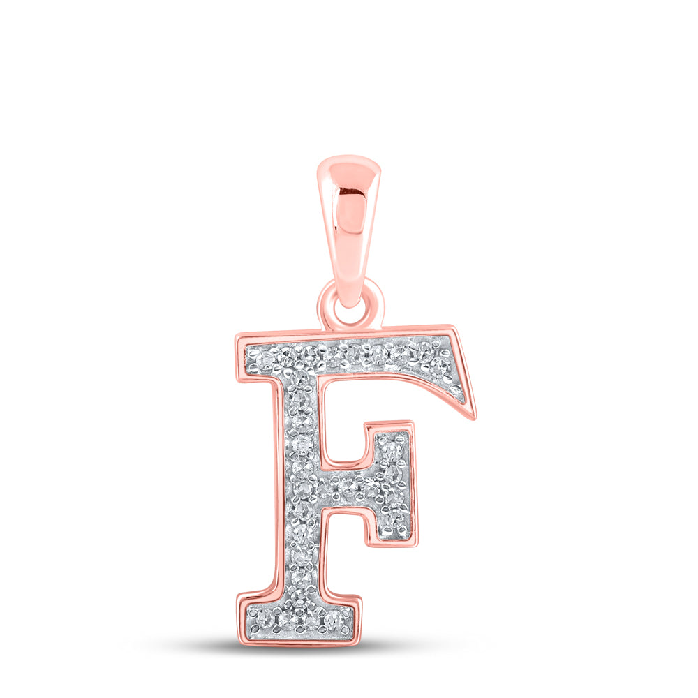 1/12 CTW-DIA P1P2 LADIES INITIAL "F" PENDANT