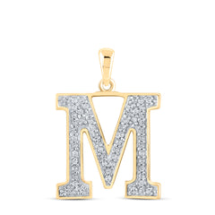 1/10CTW-DIA P1P2 LADIES INITIAL "M" PENDANT