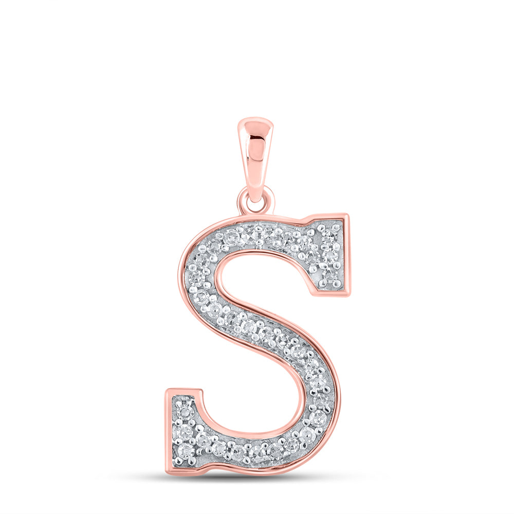 1/10CTW-DIA P1P2 LADIES INITIAL "S" PENDANT