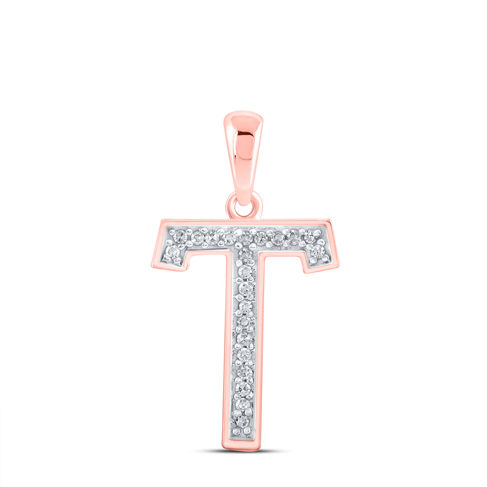 1/20CTW-DIA P1P2 LADIES INITIAL "T" PENDANT