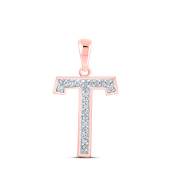1/20CTW-DIA P1P2 LADIES INITIAL "T" PENDANT