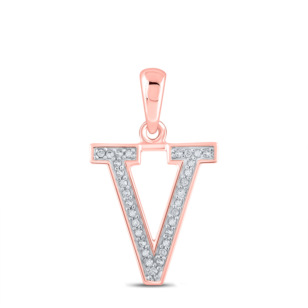 1/20CTW-DIA P1P2 LADIES INITIAL "V" PENDANT