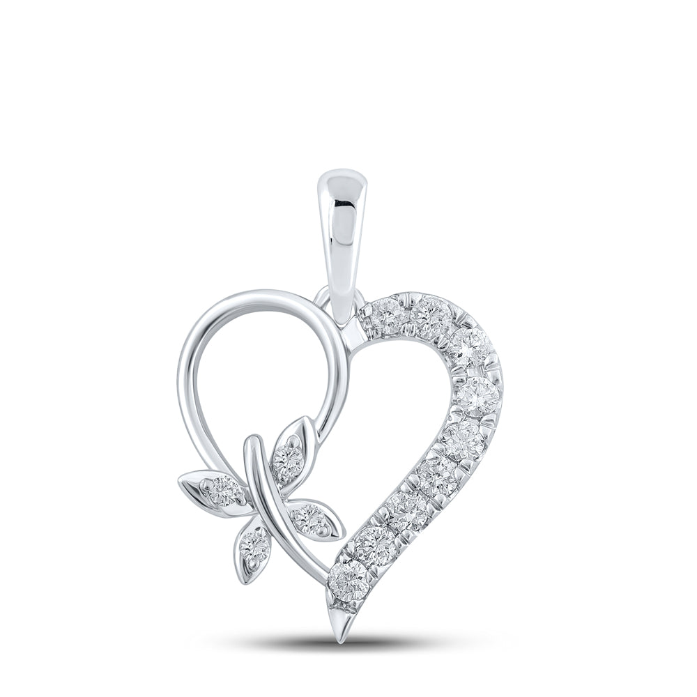 1/4CTW-DIA CN HEART PENDANT